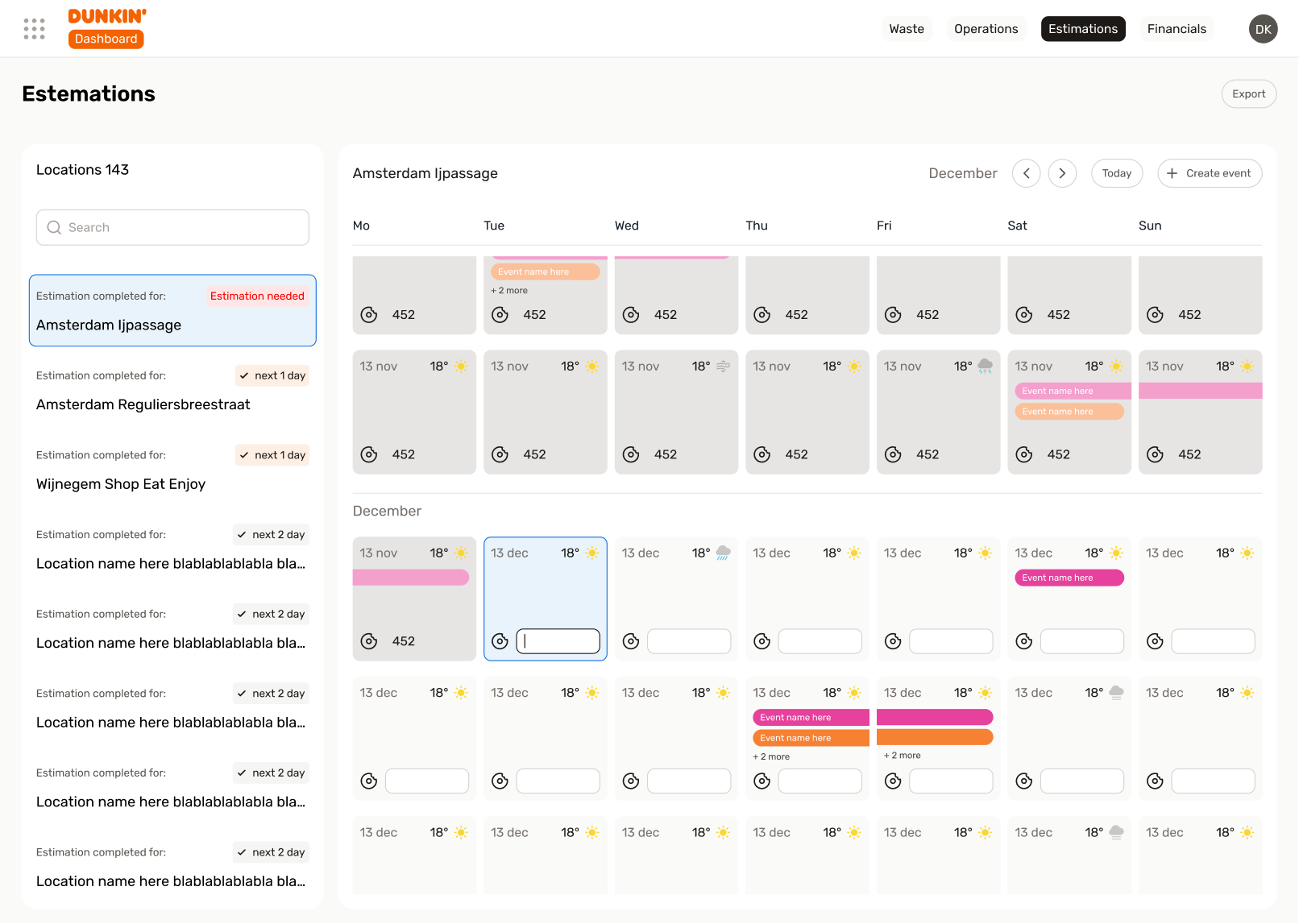 dunkin dashboard 0